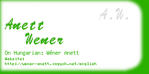 anett wener business card