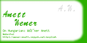 anett wener business card